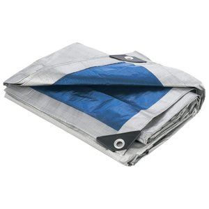 20x30 Tarp All Purpose Water Resistant Tarp Blue and Silver